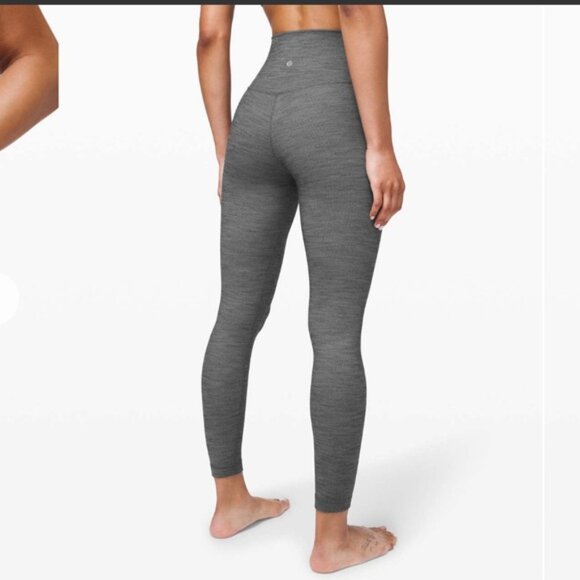 Lululemon Align Pant II 25" Mini Heathered Herringbone Black and White - Picture 3 of 11